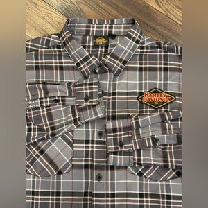 Harley Davidson 120th Anniversary Plaid Shirt Grey - 2XL Men’s Button Down